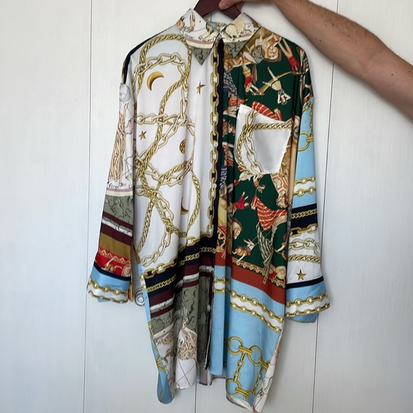 Zara button down Versace short set - Picture 3 of 3